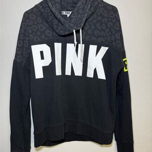 PINK Victoria's Secret Black and Gray Cowl Neck Sweater